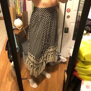 Boho flowy midi skirt